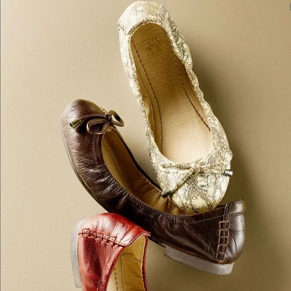 Frye Leather Collapsible Ballet Flats Size 10 - Picture 6 of 6